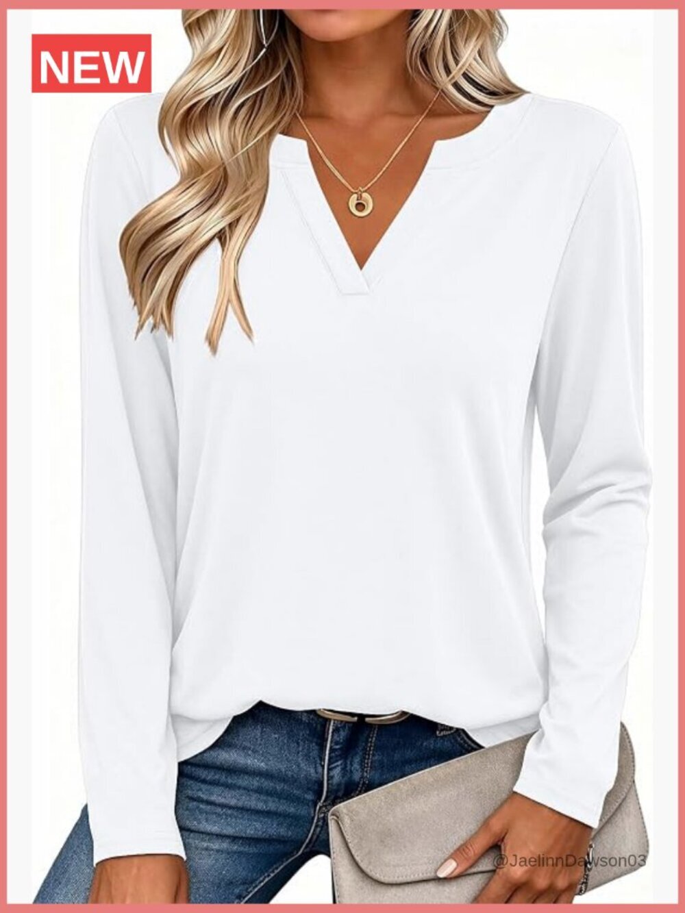 Long Sleeve V Neck Tee Shirts Cute Dressy Casual Business Work Blouse